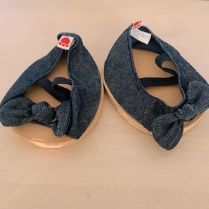 Build-A-Bear Blue Denim Accessories Sandals Shoes with Bows
